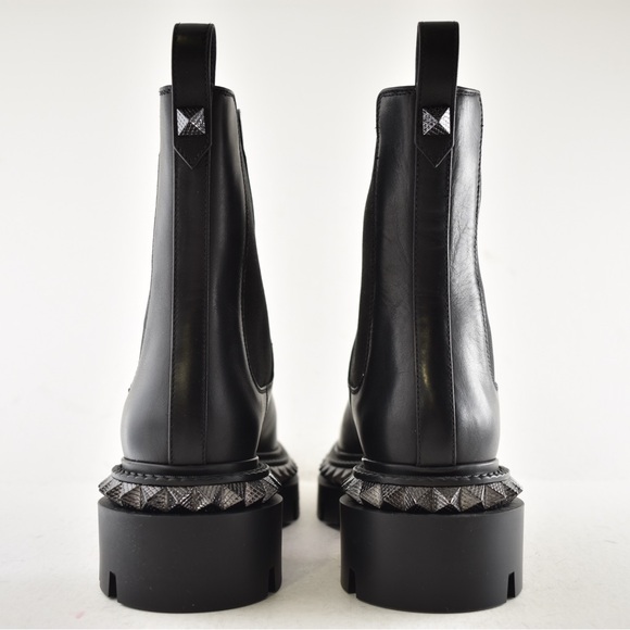 Christian Louboutin St Emilia Pyraclou Flat Black Calf Chelsea Lug Ankle Boot 39 - Picture 15 of 16